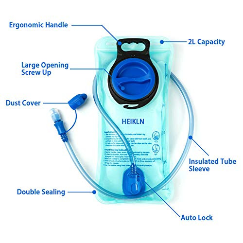 Hydration Bladder 2 Liter,Leak Proof Water Reservoir, BPA Free 2L Blue+Green - Picture 3 of 7