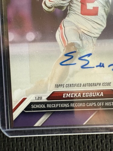 2024 2025 Topps Now Bowman U Emeka Egbuka Carnell Tate OS-01 OS-02 Autograph /25 - Bild 11 von 11