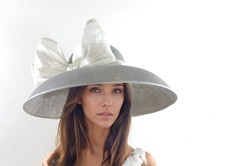 Metallic SIlver Gray Kentucky Derby Hat Ascot Church Race Day Tea Garden Party