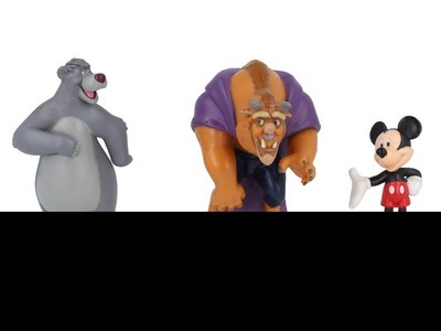FIG43 lot de 3 figurines PVC Disney : The Beast, Mickey & Baloo 8cm