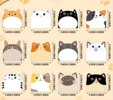 Cat note pad Sticky Stocking Stuffer 2.3 Inch x 2.3 Inch Set of 12 FREE SHIPPING