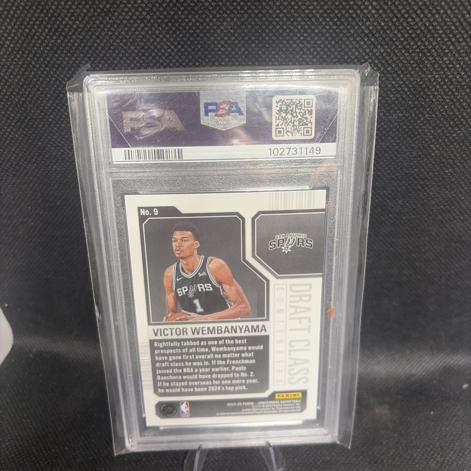 2023 Contenders Draft Class Victor Wembanyama Rc Gem 10 PSA #9 view 2