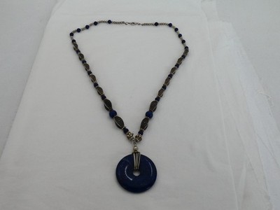 Very Nice Vintage 27'' Lapis Necklace & Pendant UZ-10