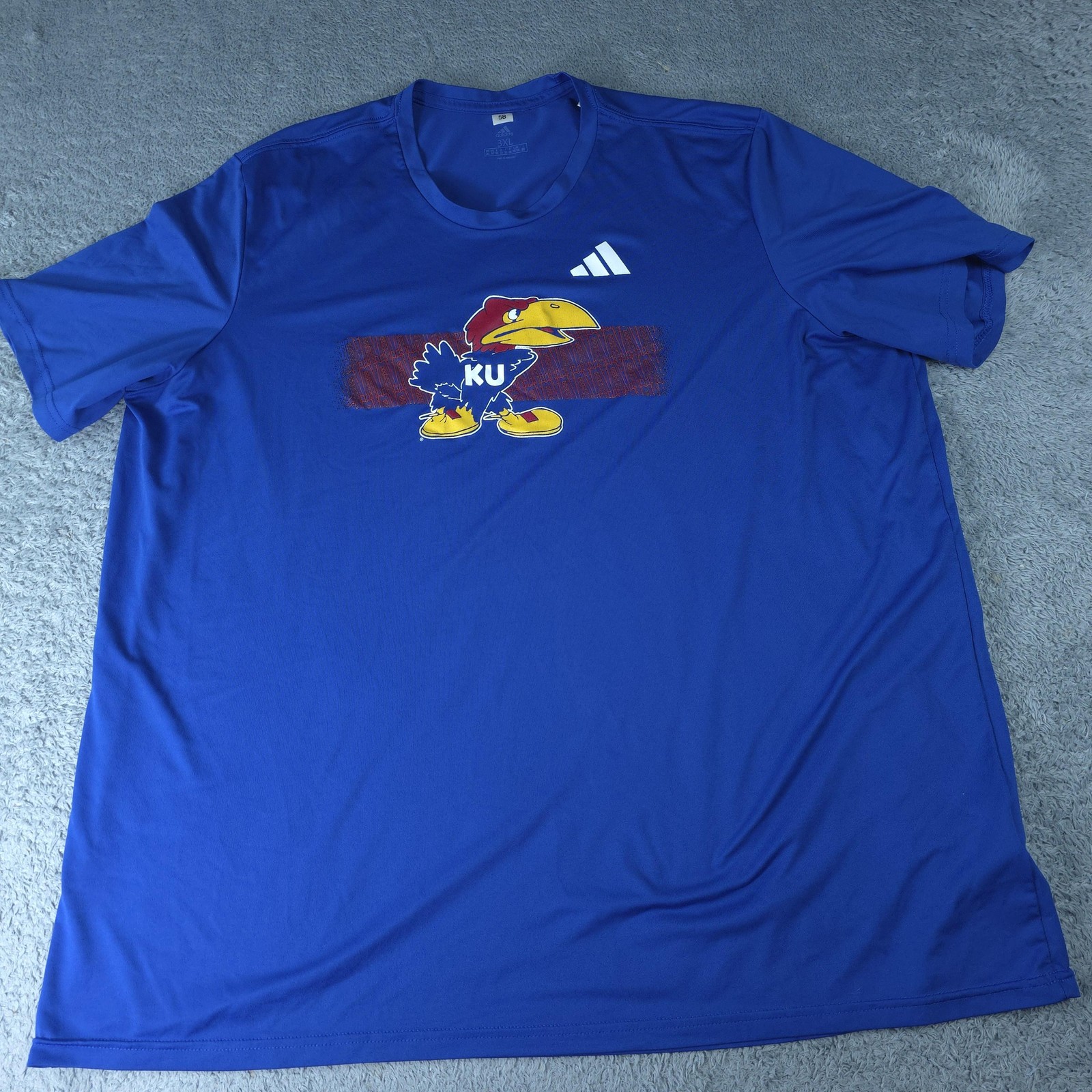 Kansas Jayhawks Shirt Mens 3XL Blue NCAA Basketball Adidas AEROREADY Team Issued