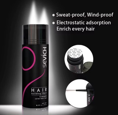 SEVICH Hair Building Fiber Hair Loss Concealer  Thicker Hair Powder Dark Brown