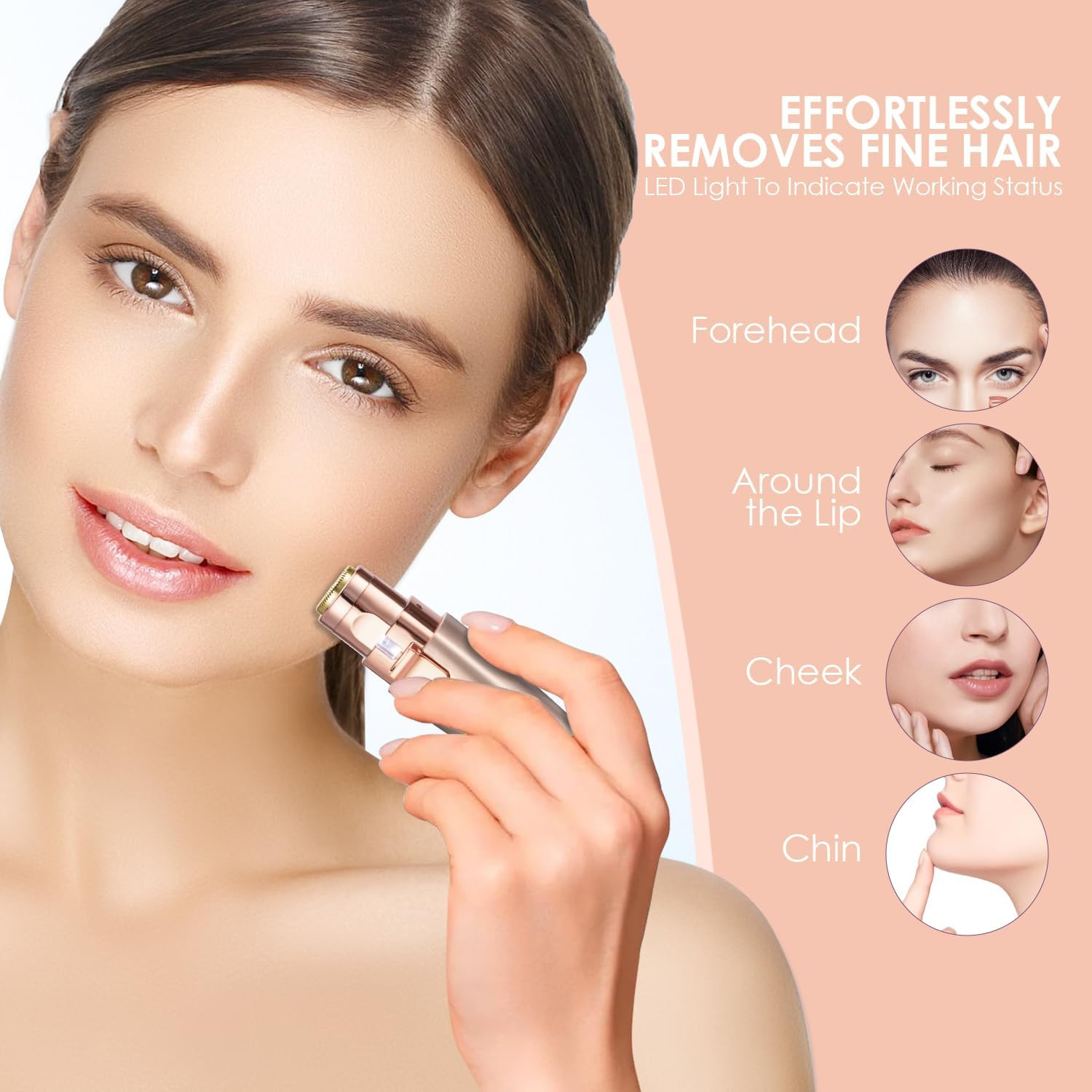 Eyebrow & Facial Trimmer: 2 In1 Rechargeable Facial Hair Removal & Eyebrow Shave