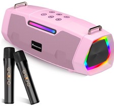 Karaoke Machine with Wireless Microphones - Portable 60W Powerful Bluetooth S...