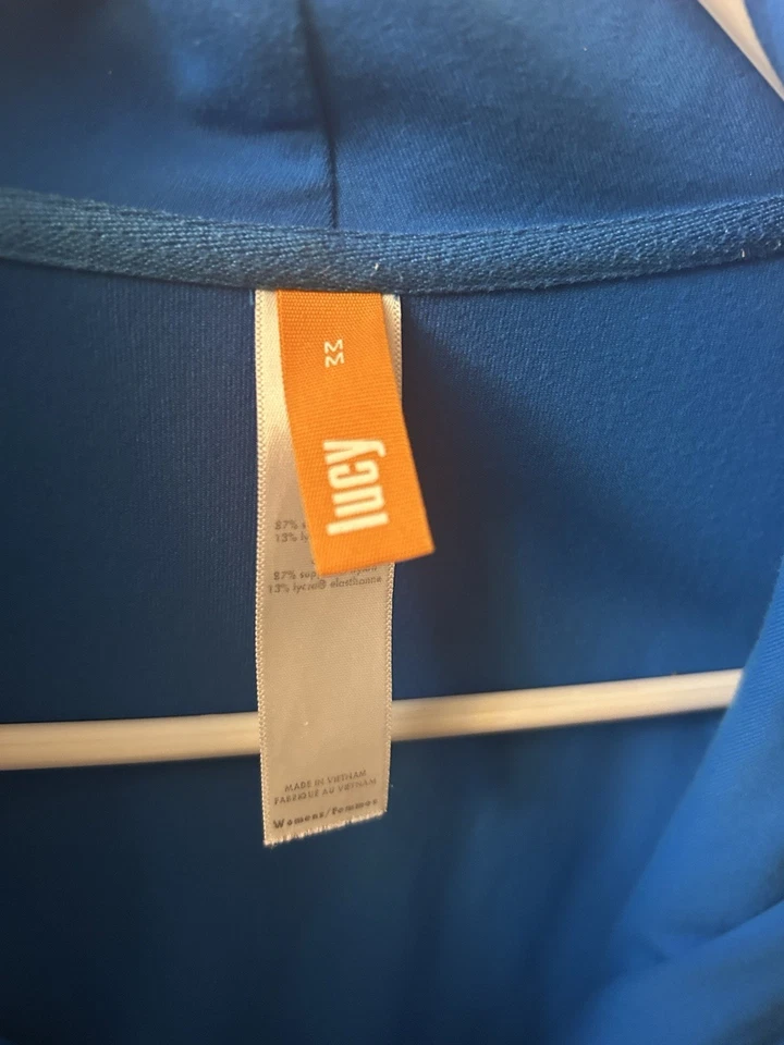 Lucy Mujer Sudadera Preciosa Azul Talla M Cremallera Asimétrica Elástica Yoga Foto 4 de 4
