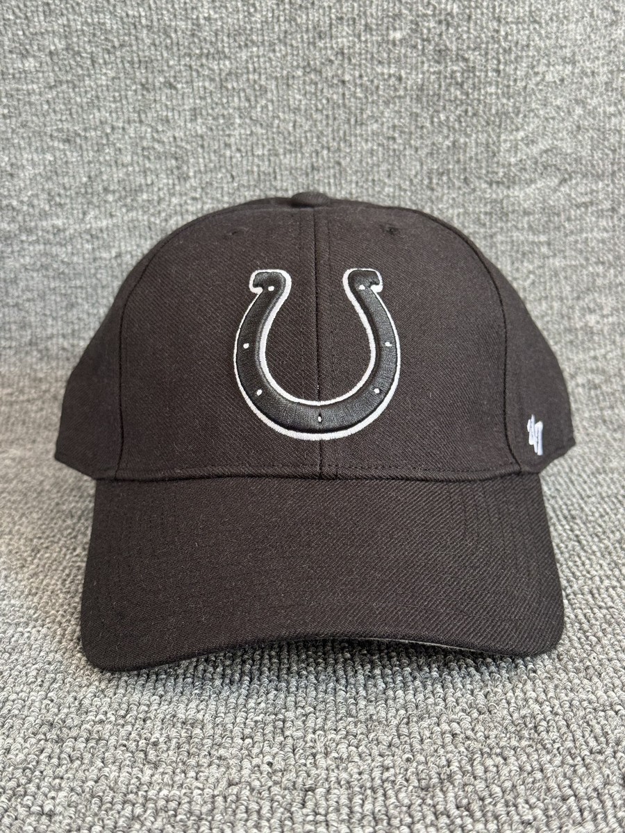 '47 Brand Indianapolis Colts Strapback Hat Black Curved Brim NFL Cap