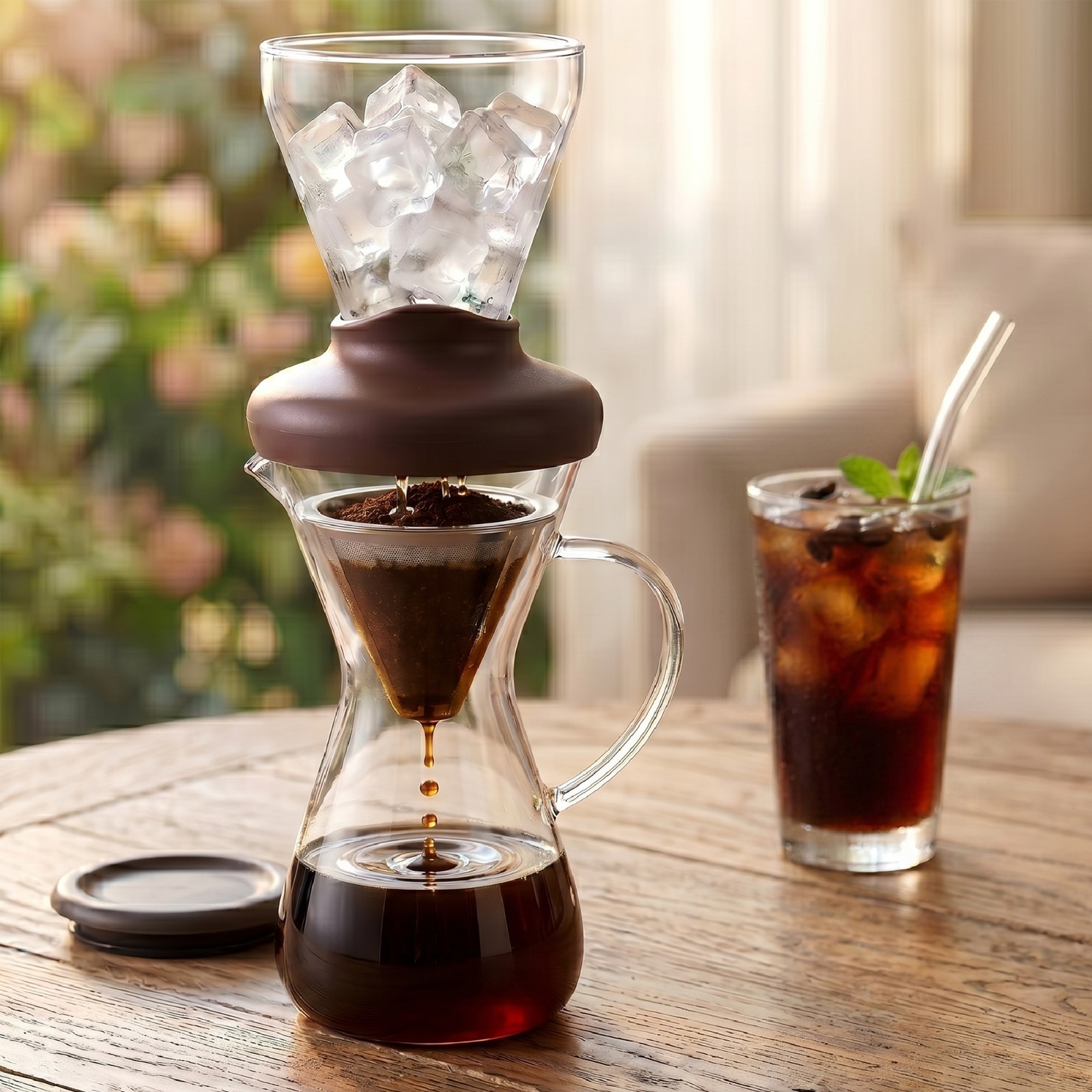 Cold brew hot coffee maker iced drip glass brewer infuser st