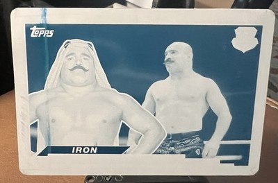 2018 Topps Heritage WWE - Big Legends Iron Sheik #BL-21 Cyan Printing Plate 1/1
