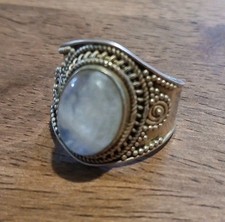 Moonstone Gemstone 925 Sterling Silver Designer Ring Size 9