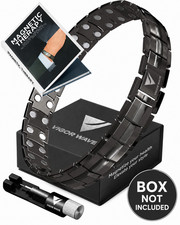 Vigor Wave  Magnetic Therapy TITANIUM Bracelet for Men, Gunmetal NEW, NO BOX 