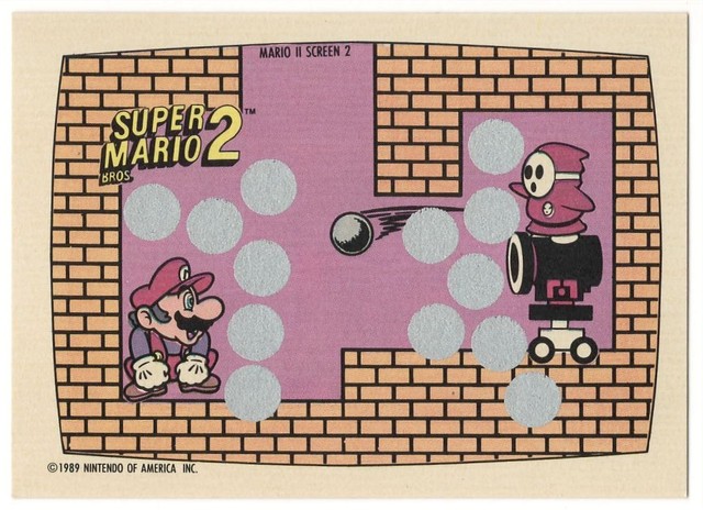 1989 Topps Nintendo Scratch-offs Screen 2 Shy Guy Super Mario 2
