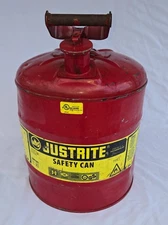 Justrite Type II AccuFlow 5 Gallon Gasoline Safety Can Red Gasoline Fuel No Hose