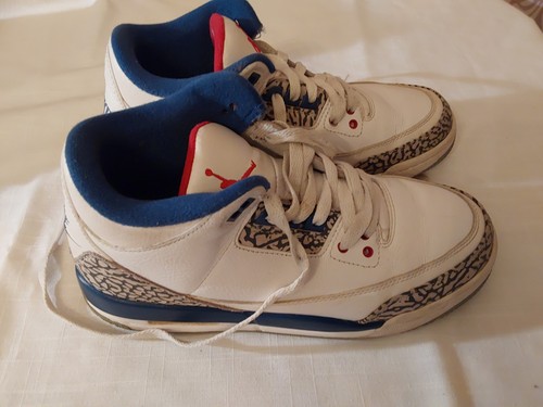 Nike Air Jordan 3 Retro True Blue 2016 Niños Zapatos Talla 5Y Blanco True Blue - Imagen 2 de 5