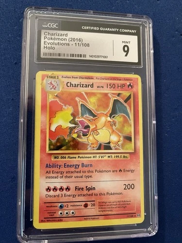 CGC 9 Charizard Evolution 11/108