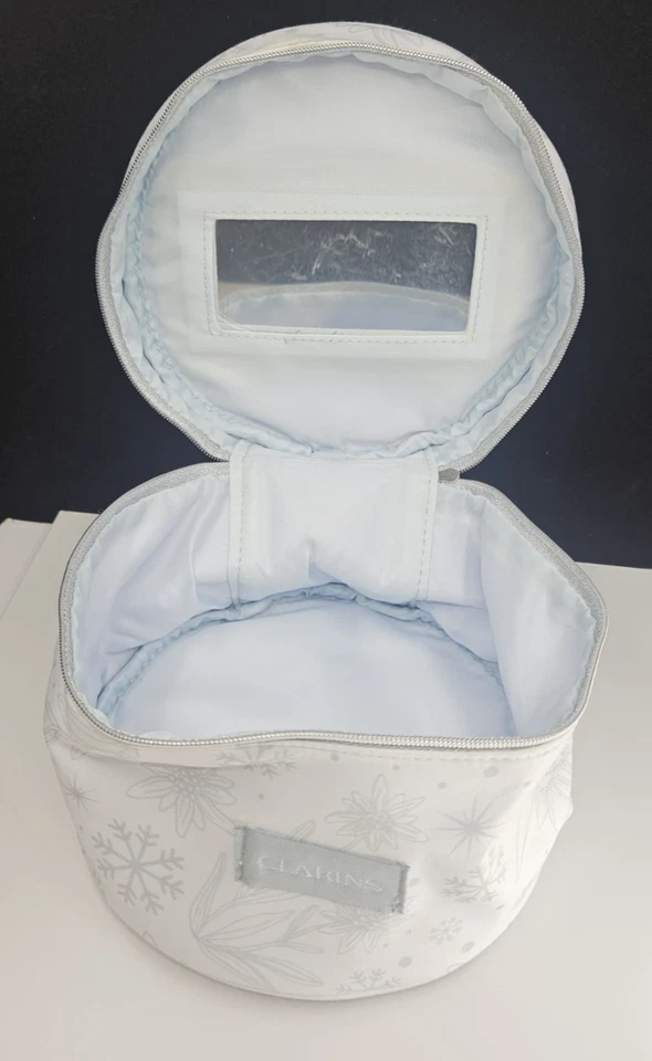 Bolsa de Cosméticos Clarins Tela Azul Redonda Bin con Espejo (NUEVA) Foto 3 de 4