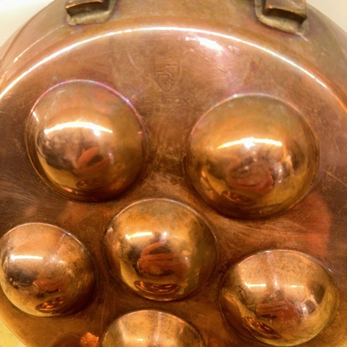 Escargot Snail Pan Poached Egg Copper Brass Culinox Switzerland Spring X2 - Picture 6 of 8