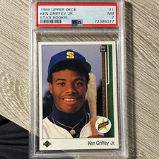 Upper Deck 1989 Ken Griffey Jr Star Rookie RC #1 Seattle Mariners PSA 7