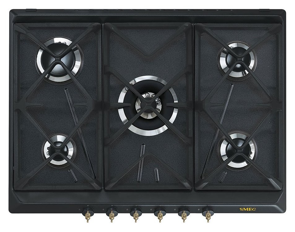 SMEG SRV876AOGH PIANO COTTURA A GAS 70CM LINEA COLONIALE ANTRACITE