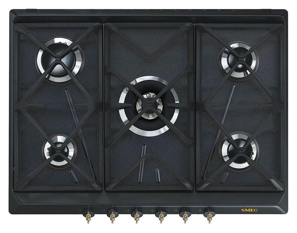 SMEG SRV876AOGH PIANO COTTURA A GAS 70CM LINEA COLONIALE ANTRACITE