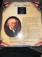 VINTAGE JOHN ADAMS 2nd President 1797-1801 1$ DOLLAR GOLD COIN DIE CRACK