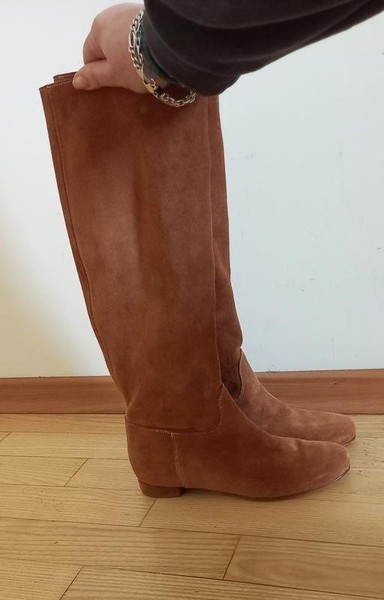 Women Blumarine Boots Beige Suede 38