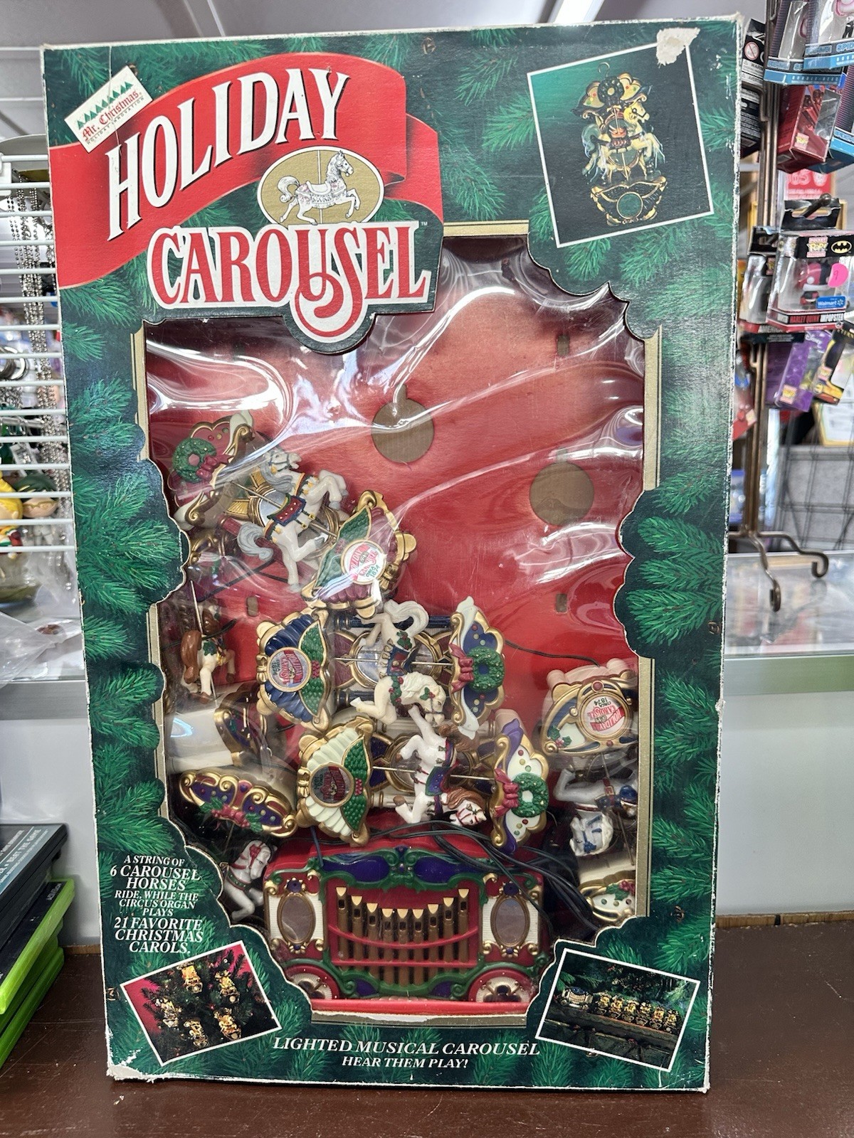 Mr Christmas Holiday Carousel Vintage Music Lights 6 Motion Moving Not Tested