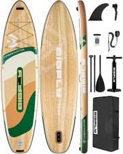 BIGFLY Inflatable Stand Up Paddle Board 11&rsquo;*34&rdquo;*6&rdquo;, Blow wood