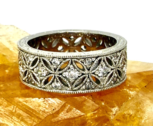 Tacori Sterling Diamonique Epiphany Harlequin Eternity Band Size-6 3/4