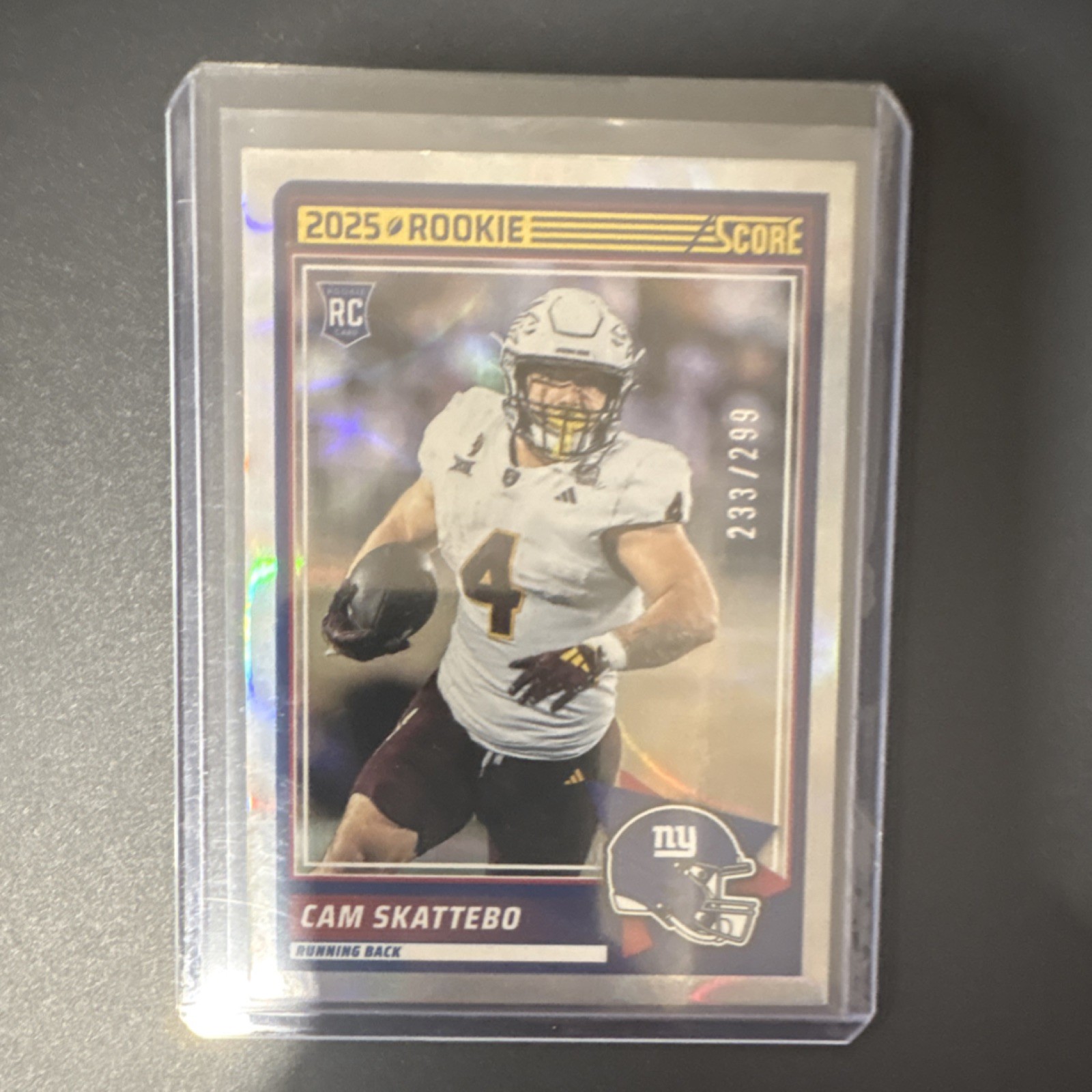 2025 Score Rookie Cam Skattebo #1 Circular /299 New York Giants Football Card