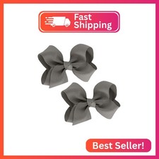 WEBB DIRECT2U Baby Girls Set of 2 Small Grosgrain 3" Pigtail Hair Bows Alligator