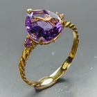 Fine Art ring Natural Amethyst Ring 925 Sterling Silver Size 7 /R473154