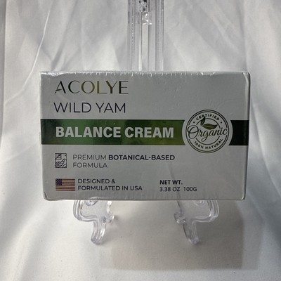 Acolye Organic Wild Yam Hormone Balance Cream For Full Body Use 3.38oz. 05/2027