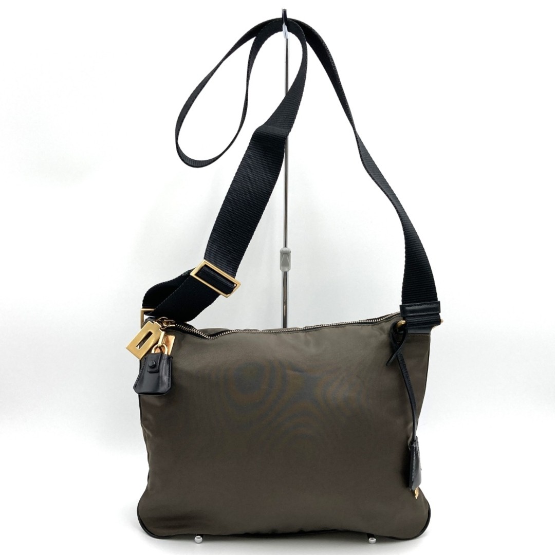 PRADA BT0220 shoulder bag nylon with key khaki brown ladies men s fashion vint thumbnail 2