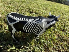 Red Shed Cow Skeleton Halloween Decor Farmhouse Spooky Resin Figure NWT