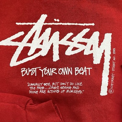 Vintage STÜSSY Sweatshirt Bust At Your Own Beat 1993 Size Large