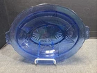 Hazel Atlas Royal Lace Cobalt Blue 11” Oval Vegetable Bowl Depression Glass
