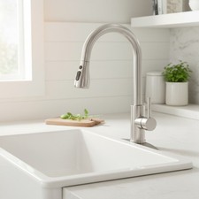 Elegant High Arc Kitchen Faucet with Lead-Free Pull Down Sprayer - Classic Style
