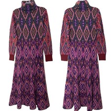 Farm Rio Tapestry Scarf Turtleneck Sweater Maxi Dress Small NWT Long Sleeve Knit