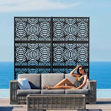 77×35" Freestanding Privacy Screen Outdoor Patio Decorative Fence Panel Garden