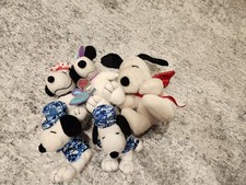 Peanuts Snoopy Lof of 5 -Valentines, Easter, Military Plush Stuffed Animal
