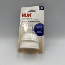 NUK Smooth Flow Pro Anti-Colic 2-Packs 0 m Nipple  Collar Silicone NEW
