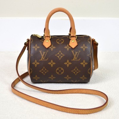 Louis Vuitton Nano Speedy Monogram Leather Satchel Shoulder Bag