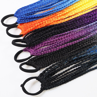 Bunter geflochtener Pferdeschwanzhalter 12 Stück für Dreadlock Extensions Styl