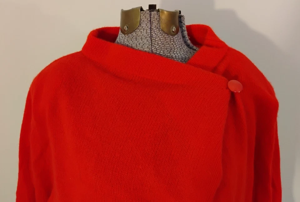 Suéter De Colección Años 70/80 Vanessa Corderos Rojos Lana Mezcla Angora Talla S Retro Sexy Foto 2 de 4