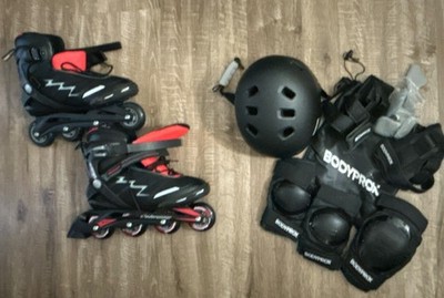 Bladerunner Men's Inline Skates Size 13 w/ Bodyprox Pads & Outdoor Master Helmet