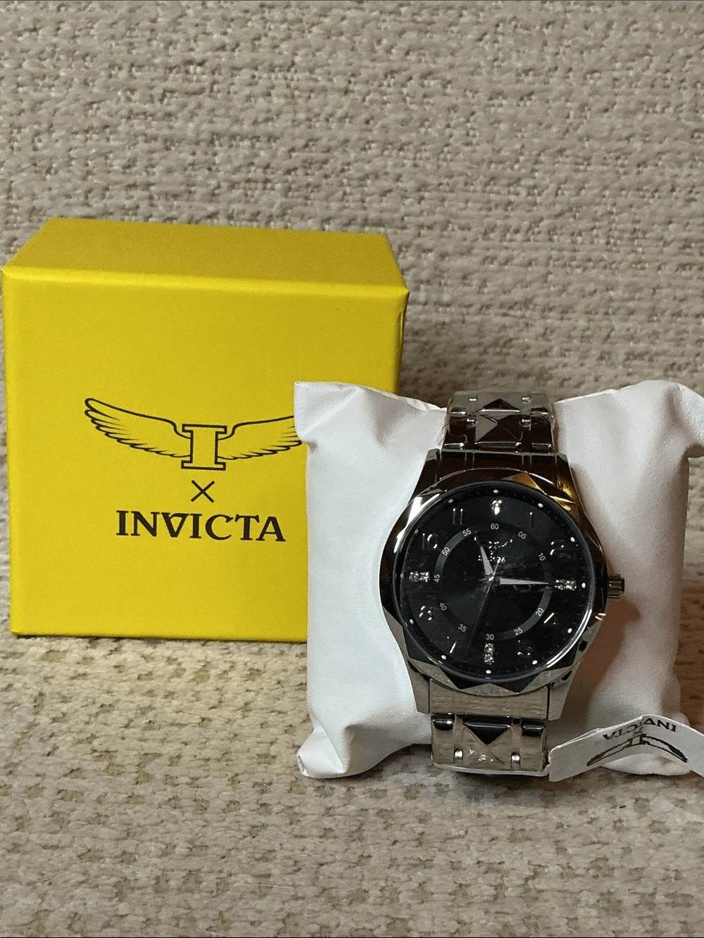 Invicta Silver Stainless Steel Watch with Black Dial 69027