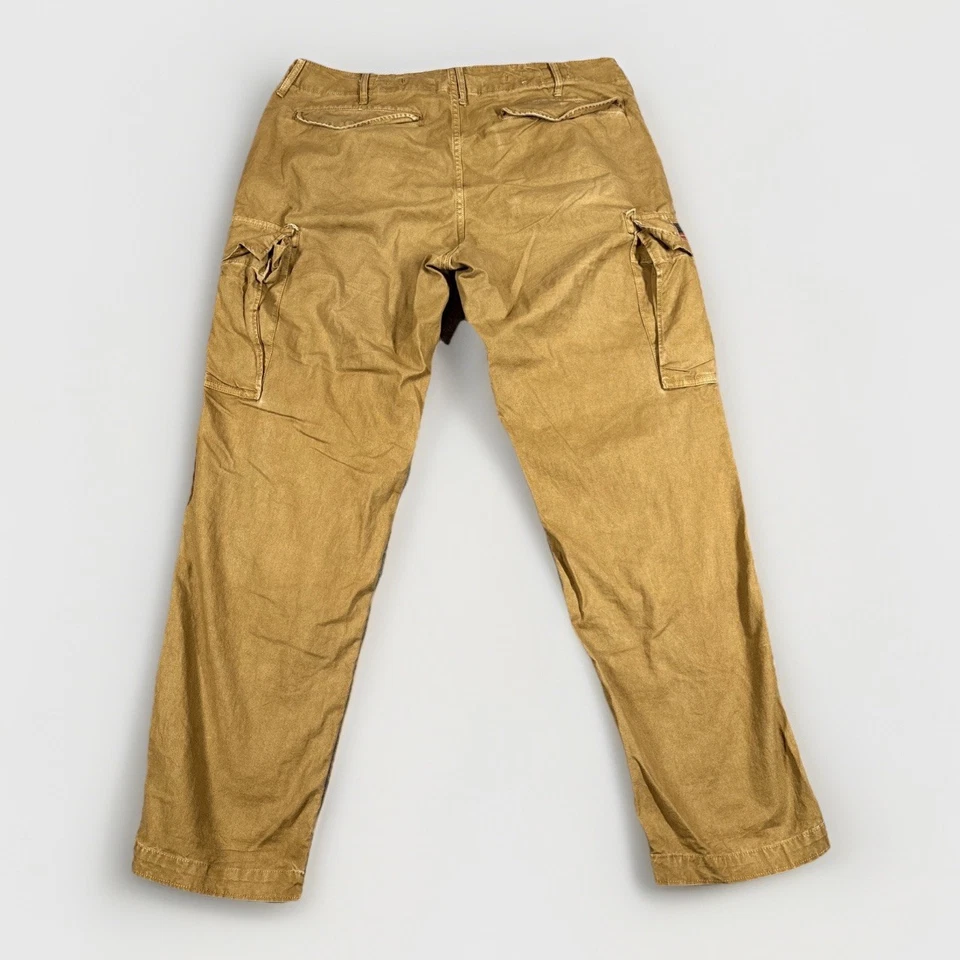 Pantalones Ralph Lauren Denim Supply para Hombres 36x32 Caqui Carga Paracaidista EE. UU. Bandera del Reino Unido Foto 3 de 4